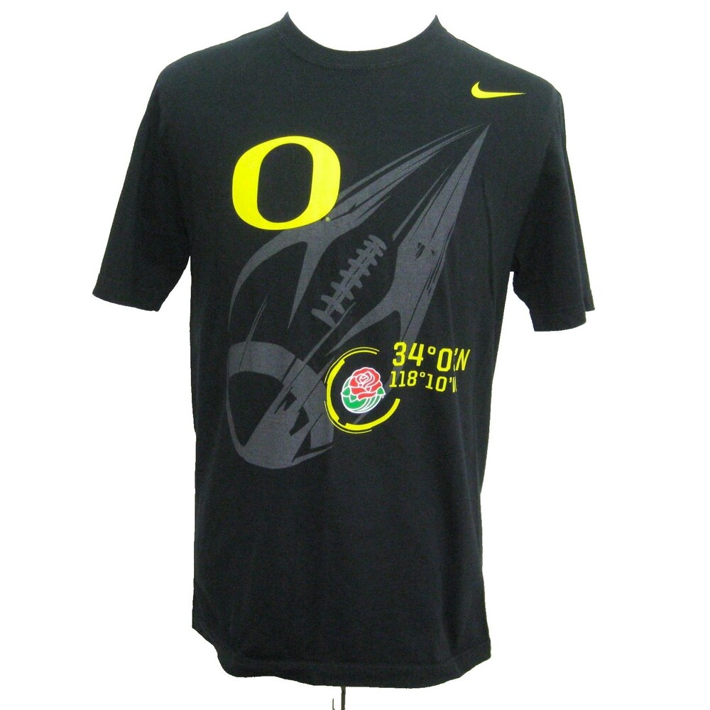 Oregon Ducks Nike T-Shirt Mens Large Black Short Sleeve Football Graphic Cotton